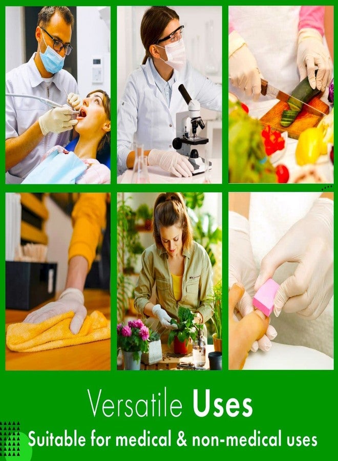 Green Direct Disposable Latex Gloves Powder Free Cleaning Gloves Size Small, Pack of 100 - Image 2